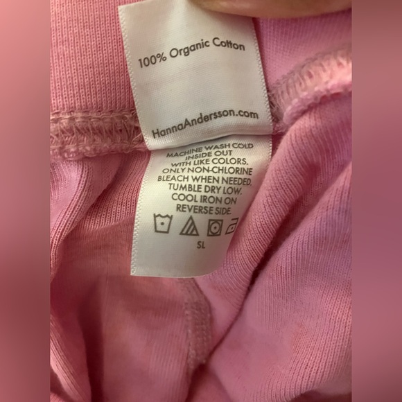 Women’s Hanna Andersson Pink Heart Drawstring Long Pajama Pants Tie Size Small - Picture 4 of 4